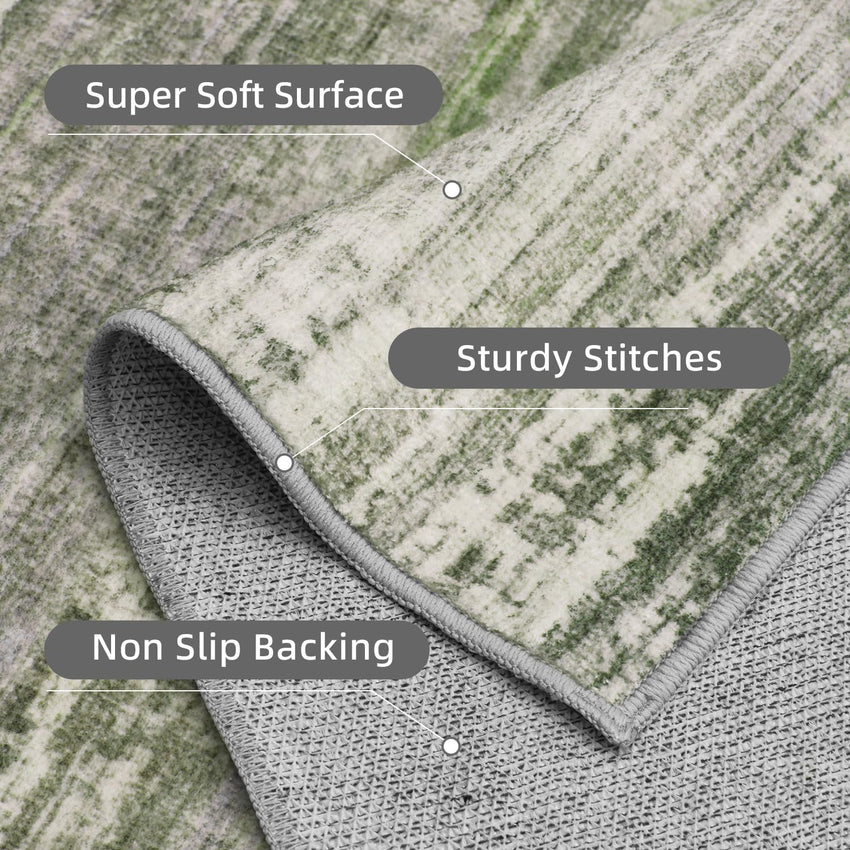 PADOOR Modern Abstract Runner Rug - 2x6 Washable Hallway Rugs, Ultra Soft Non - Slip Low Pile Floor Rugs for Hallway Entryway Kitchen Bedroom Bedside Laundry Room Grey - 7DAY'S