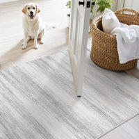 PADOOR Modern Abstract Runner Rug - 2x6 Washable Hallway Rugs, Ultra Soft Non - Slip Low Pile Floor Rugs for Hallway Entryway Kitchen Bedroom Bedside Laundry Room Grey - 7DAY'S