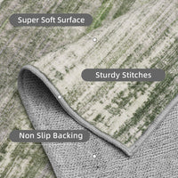 PADOOR Modern Abstract Runner Rug - 2x6 Washable Hallway Rugs, Ultra Soft Non - Slip Low Pile Floor Rugs for Hallway Entryway Kitchen Bedroom Bedside Laundry Room Grey - 7DAY'S