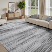 PADOOR Modern Abstract Runner Rug - 2x6 Washable Hallway Rugs, Ultra Soft Non - Slip Low Pile Floor Rugs for Hallway Entryway Kitchen Bedroom Bedside Laundry Room Grey - 7DAY'S