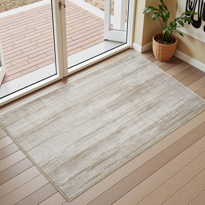 PADOOR Modern Abstract Runner Rug - 2x6 Washable Hallway Rugs, Ultra Soft Non - Slip Low Pile Floor Rugs for Hallway Entryway Kitchen Bedroom Bedside Laundry Room Grey - 7DAY'S