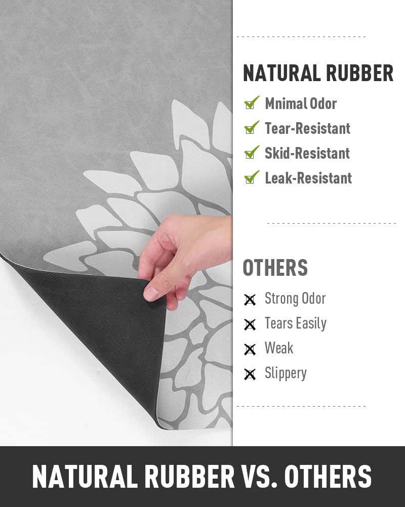 PADOOR - No Stains Bathroom Runner Rug - Bath Mats for Bathroom Non Slip - Super Absorbent Bath Floor Mat Quick Dry Diatomaceous Earth Bath Rug - Large Bathmat - 17'' x47'' - 7DAY'S