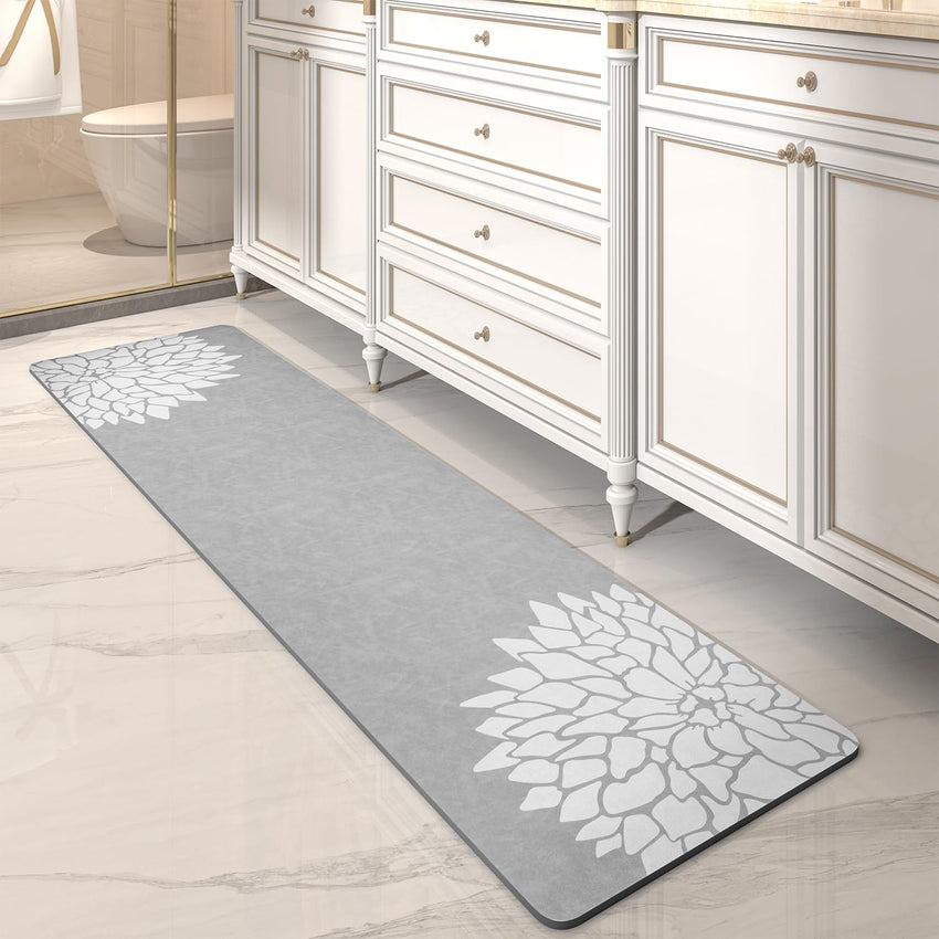 PADOOR - No Stains Bathroom Runner Rug - Bath Mats for Bathroom Non Slip - Super Absorbent Bath Floor Mat Quick Dry Diatomaceous Earth Bath Rug - Large Bathmat - 17'' x47'' - 7DAY'S