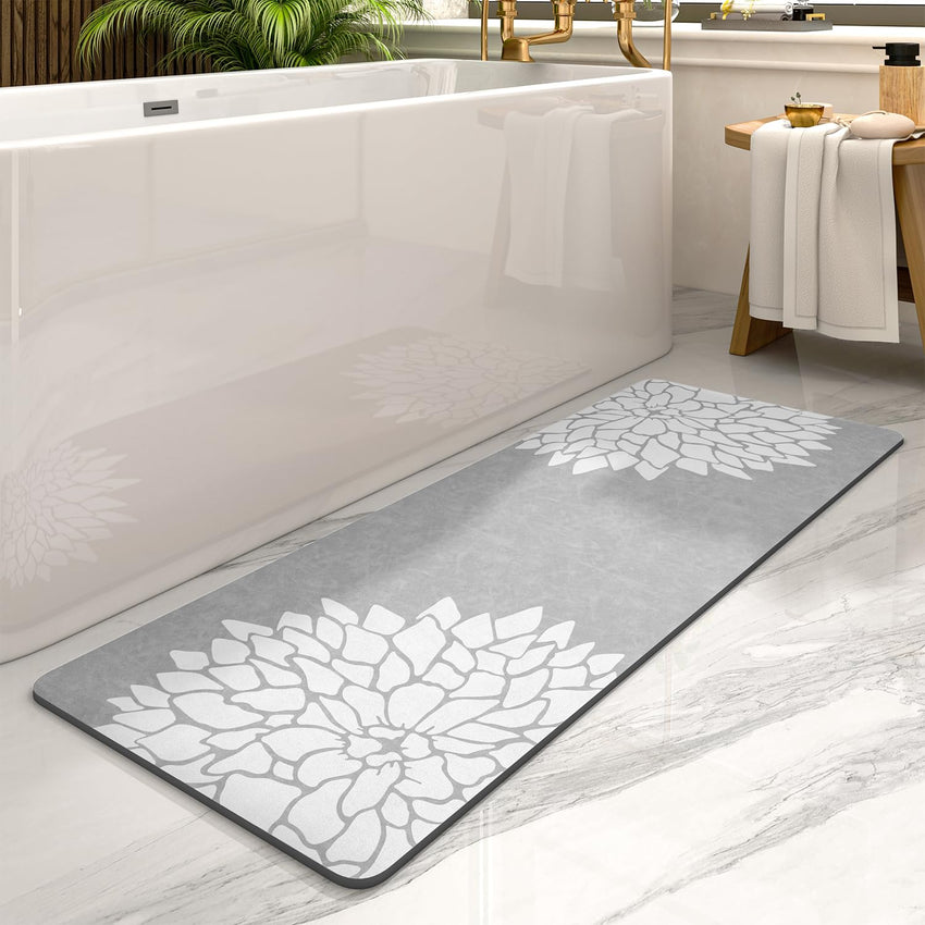 PADOOR - No Stains Bathroom Runner Rug - Bath Mats for Bathroom Non Slip - Super Absorbent Bath Floor Mat Quick Dry Diatomaceous Earth Bath Rug - Large Bathmat - 17'' x47'' - 7DAY'S