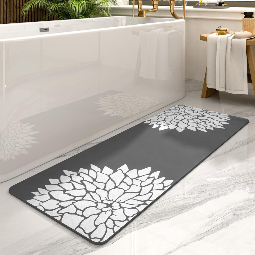 PADOOR - No Stains Bathroom Runner Rug - Bath Mats for Bathroom Non Slip - Super Absorbent Bath Floor Mat Quick Dry Diatomaceous Earth Bath Rug - Large Bathmat - 17'' x47'' - 7DAY'S