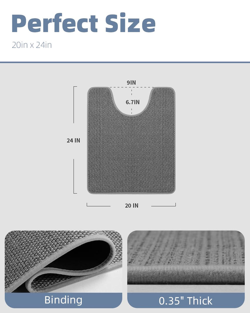 PADOOR Non - Slip Bath Mat With Rubber - Backing, Braided Absorbent Machine Washable Thin Rug for Bathroom Floor, Quick Dry, Fits Under Door, 17''x24'' Beige - 7DAY'S