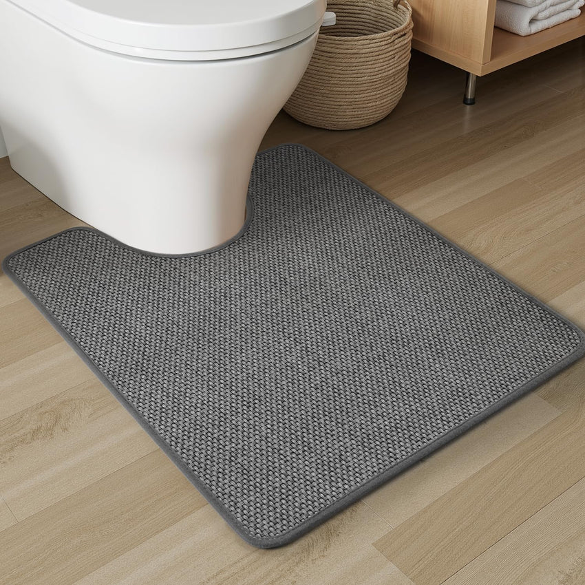 PADOOR Non - Slip Bath Mat With Rubber - Backing, Braided Absorbent Machine Washable Thin Rug for Bathroom Floor, Quick Dry, Fits Under Door, 17''x24'' Beige - 7DAY'S