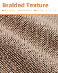 PADOOR Non - Slip Bath Mat With Rubber - Backing, Braided Absorbent Machine Washable Thin Rug for Bathroom Floor, Quick Dry, Fits Under Door, 17''x24'' Beige - 7DAY'S