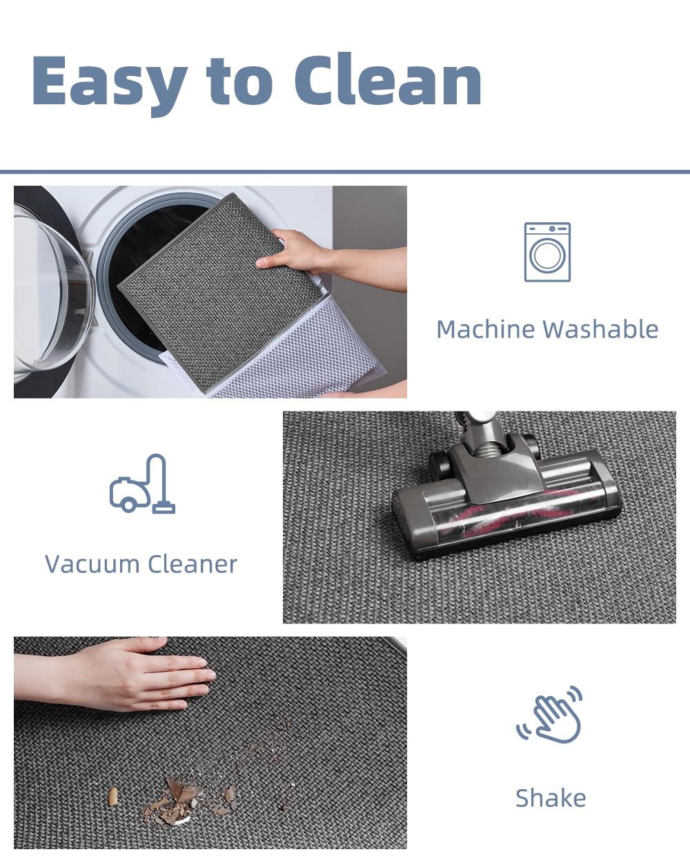 PADOOR Non - Slip Bath Mat With Rubber - Backing, Braided Absorbent Machine Washable Thin Rug for Bathroom Floor, Quick Dry, Fits Under Door, 17''x24'' Beige - 7DAY'S