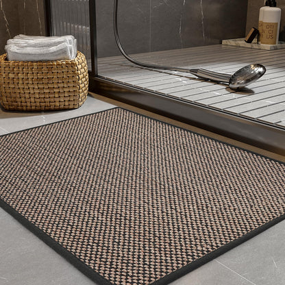 PADOOR Non - Slip Bath Mat With Rubber - Backing, Braided Absorbent Machine Washable Thin Rug for Bathroom Floor, Quick Dry, Fits Under Door, 17''x24'' Beige - 7DAY'S