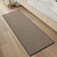 PADOOR Non - Slip Bath Mat With Rubber - Backing, Braided Absorbent Machine Washable Thin Rug for Bathroom Floor, Quick Dry, Fits Under Door, 17''x24'' Beige - 7DAY'S
