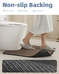 PADOOR Non - Slip Bath Mat With Rubber - Backing, Braided Absorbent Machine Washable Thin Rug for Bathroom Floor, Quick Dry, Fits Under Door, 17''x24'' Beige - 7DAY'S