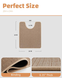 PADOOR Non - Slip Bath Mat With Rubber - Backing, Braided Absorbent Machine Washable Thin Rug for Bathroom Floor, Quick Dry, Fits Under Door, 17''x24'' Beige - 7DAY'S
