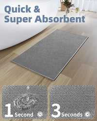 PADOOR Non - Slip Bath Mat With Rubber - Backing, Braided Absorbent Machine Washable Thin Rug for Bathroom Floor, Quick Dry, Fits Under Door, 17''x24'' Beige - 7DAY'S