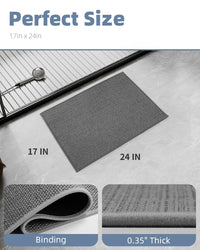 PADOOR Non - Slip Bath Mat With Rubber - Backing, Braided Absorbent Machine Washable Thin Rug for Bathroom Floor, Quick Dry, Fits Under Door, 17''x24'' Beige - 7DAY'S