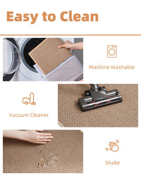 PADOOR Non - Slip Bath Mat With Rubber - Backing, Braided Absorbent Machine Washable Thin Rug for Bathroom Floor, Quick Dry, Fits Under Door, 17''x24'' Beige - 7DAY'S