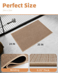 PADOOR Non - Slip Bath Mat With Rubber - Backing, Braided Absorbent Machine Washable Thin Rug for Bathroom Floor, Quick Dry, Fits Under Door, 17''x24'' Beige - 7DAY'S