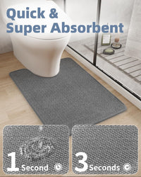 PADOOR Non - Slip Bath Mat With Rubber - Backing, Braided Absorbent Machine Washable Thin Rug for Bathroom Floor, Quick Dry, Fits Under Door, 17''x24'' Beige - 7DAY'S