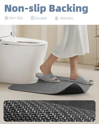 PADOOR Non - Slip Bath Mat With Rubber - Backing, Braided Absorbent Machine Washable Thin Rug for Bathroom Floor, Quick Dry, Fits Under Door, 17''x24'' Beige - 7DAY'S