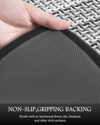 PADOOR Non Slip Kitchen Rugs Sets of 2 - Extra Large 2.5'x6' + 20"x32" Runner Rugs for Kitchen Floor Non Skid Washable, Absorbent Kitchen Mat for in Front of Sink 2 Piece Grey - 7DAY'S