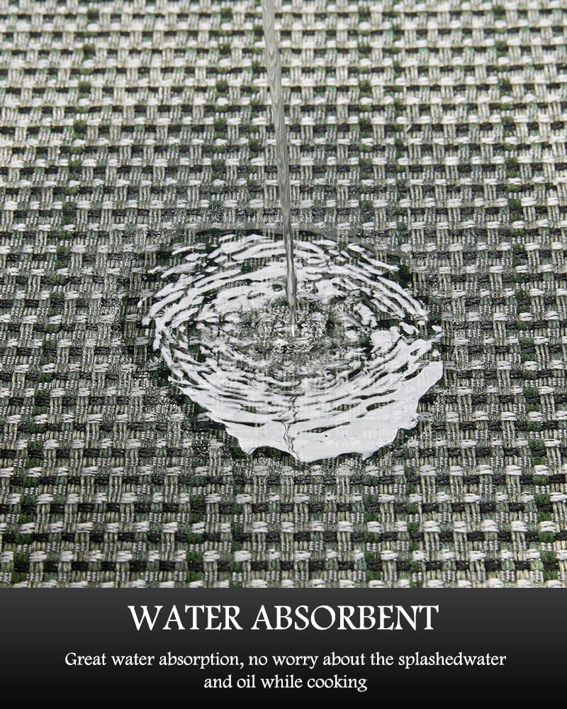 PADOOR Non Slip Kitchen Rugs Sets of 2 - Extra Large 2.5'x6' + 20"x32" Runner Rugs for Kitchen Floor Non Skid Washable, Absorbent Kitchen Mat for in Front of Sink 2 Piece Grey - 7DAY'S