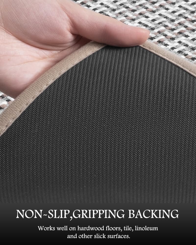 PADOOR Non Slip Kitchen Rugs Sets of 2 - Extra Large 2.5'x6' + 20"x32" Runner Rugs for Kitchen Floor Non Skid Washable, Absorbent Kitchen Mat for in Front of Sink 2 Piece Grey - 7DAY'S