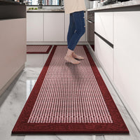 PADOOR Non Slip Kitchen Rugs Sets of 2 - Extra Large 2.5'x6' + 20"x32" Runner Rugs for Kitchen Floor Non Skid Washable, Absorbent Kitchen Mat for in Front of Sink 2 Piece Grey - 7DAY'S
