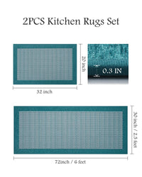 PADOOR Non Slip Kitchen Rugs Sets of 2 - Extra Large 2.5'x6' + 20"x32" Runner Rugs for Kitchen Floor Non Skid Washable, Absorbent Kitchen Mat for in Front of Sink 2 Piece Grey - 7DAY'S