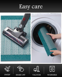 PADOOR Non Slip Kitchen Rugs Sets of 2 - Extra Large 2.5'x6' + 20"x32" Runner Rugs for Kitchen Floor Non Skid Washable, Absorbent Kitchen Mat for in Front of Sink 2 Piece Grey - 7DAY'S