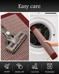 PADOOR Non Slip Kitchen Rugs Sets of 2 - Extra Large 2.5'x6' + 20"x32" Runner Rugs for Kitchen Floor Non Skid Washable, Absorbent Kitchen Mat for in Front of Sink 2 Piece Grey - 7DAY'S