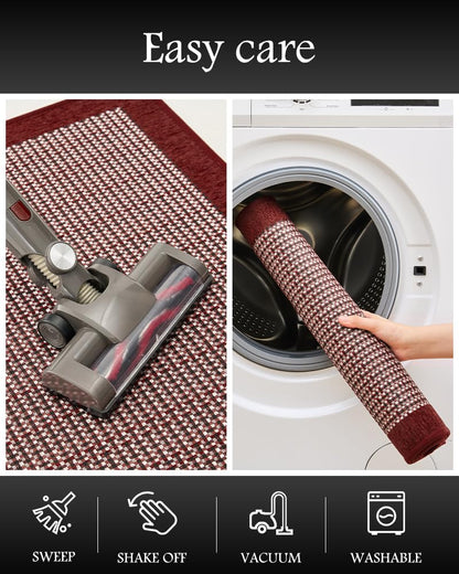 PADOOR Non Slip Kitchen Rugs Sets of 2 - Extra Large 2.5'x6' + 20"x32" Runner Rugs for Kitchen Floor Non Skid Washable, Absorbent Kitchen Mat for in Front of Sink 2 Piece Grey - 7DAY'S