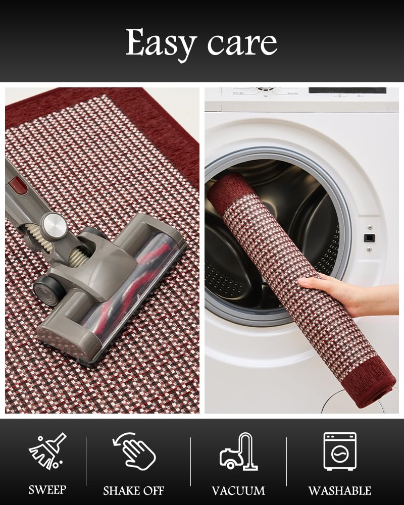 PADOOR Non Slip Kitchen Rugs Sets of 2 - Extra Large 2.5'x6' + 20"x32" Runner Rugs for Kitchen Floor Non Skid Washable, Absorbent Kitchen Mat for in Front of Sink 2 Piece Grey - 7DAY'S