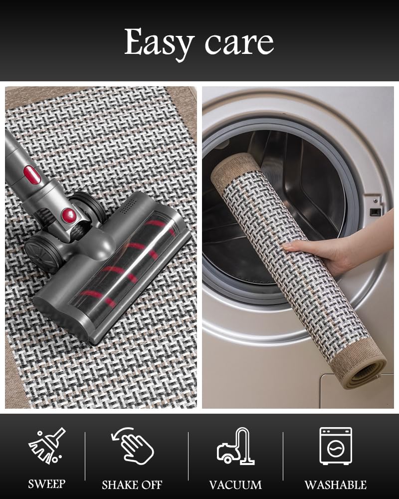 PADOOR Non Slip Kitchen Rugs Sets of 2 - Extra Large 2.5'x6' + 20"x32" Runner Rugs for Kitchen Floor Non Skid Washable, Absorbent Kitchen Mat for in Front of Sink 2 Piece Grey - 7DAY'S