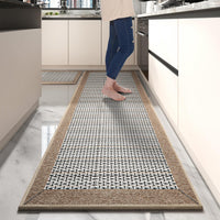 PADOOR Non Slip Kitchen Rugs Sets of 2 - Extra Large 2.5'x6' + 20"x32" Runner Rugs for Kitchen Floor Non Skid Washable, Absorbent Kitchen Mat for in Front of Sink 2 Piece Grey - 7DAY'S