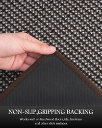 PADOOR Non Slip Kitchen Rugs Sets of 2 - Extra Large 2.5'x6' + 20"x32" Runner Rugs for Kitchen Floor Non Skid Washable, Absorbent Kitchen Mat for in Front of Sink 2 Piece Grey - 7DAY'S
