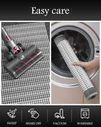 PADOOR Non Slip Kitchen Rugs Sets of 2 - Extra Large 2.5'x6' + 20"x32" Runner Rugs for Kitchen Floor Non Skid Washable, Absorbent Kitchen Mat for in Front of Sink 2 Piece Grey - 7DAY'S
