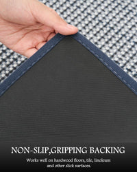 PADOOR Non Slip Kitchen Rugs Sets of 2 - Extra Large 2.5'x6' + 20"x32" Runner Rugs for Kitchen Floor Non Skid Washable, Absorbent Kitchen Mat for in Front of Sink 2 Piece Grey - 7DAY'S