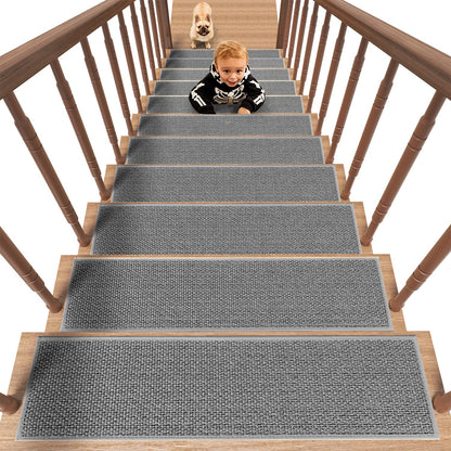 PADOOR Non Slip Stair - Treads,Rubber Backing Stair - Runners for Wooden Steps,15PCS Residue Free Carpet Stair Treads for Kids and Dogs 8"x30" Beige - 7DAY'S