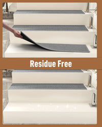 PADOOR Non Slip Stair - Treads,Rubber Backing Stair - Runners for Wooden Steps,15PCS Residue Free Carpet Stair Treads for Kids and Dogs 8"x30" Beige - 7DAY'S
