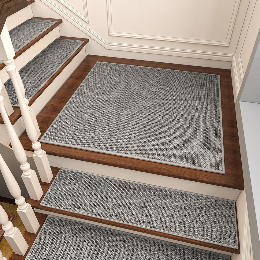 PADOOR Non Slip Stair - Treads,Rubber Backing Stair - Runners for Wooden Steps,15PCS Residue Free Carpet Stair Treads for Kids and Dogs 8"x30" Beige - 7DAY'S