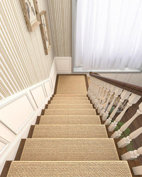 PADOOR Non Slip Stair - Treads,Rubber Backing Stair - Runners for Wooden Steps,15PCS Residue Free Carpet Stair Treads for Kids and Dogs 8"x30" Beige - 7DAY'S