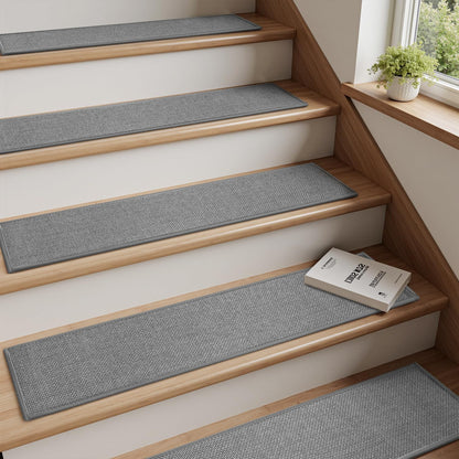 PADOOR Stair - Treads Non Slip 15PCS, Stair Treads for Wooden Steps Rubber Backing Indoor, Carpet Stair Treads Residue Free, Stair Runner Durable Stair - Carpet Treads for Kids and Dogs 8"x30" Beige - 7DAY'S