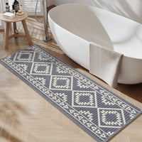 PADOOR - Waffle Bath Mat 24"x36" - Super Absorbent Bath Mats for Bathroom, Machine Washable Non Slip Bathroom Rug with Tassels, Soft Bathroom Mat for Laundry Room, Bedroom, Brown & Cream, 2'x 3' - 7DAY'S