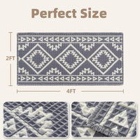 PADOOR - Waffle Bath Mat 24"x36" - Super Absorbent Bath Mats for Bathroom, Machine Washable Non Slip Bathroom Rug with Tassels, Soft Bathroom Mat for Laundry Room, Bedroom, Brown & Cream, 2'x 3' - 7DAY'S