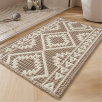 PADOOR - Waffle Bath Mat 24"x36" - Super Absorbent Bath Mats for Bathroom, Machine Washable Non Slip Bathroom Rug with Tassels, Soft Bathroom Mat for Laundry Room, Bedroom, Brown & Cream, 2'x 3' - 7DAY'S