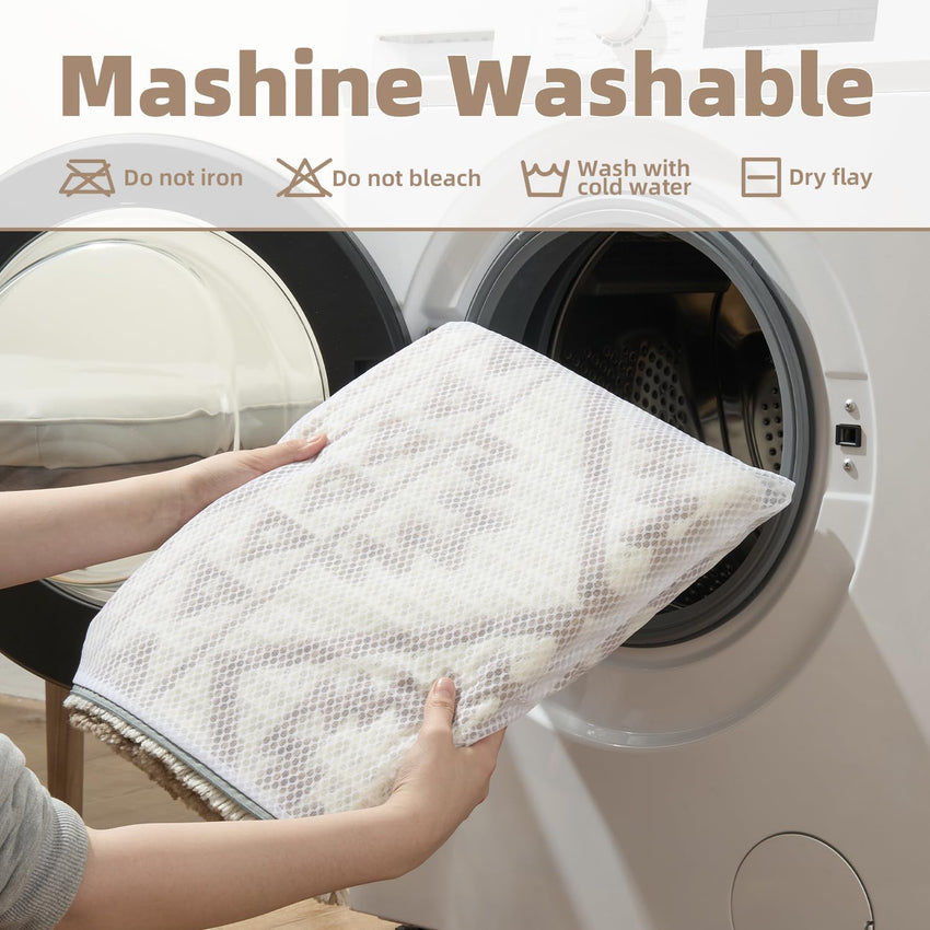PADOOR - Waffle Bath Mat 24"x36" - Super Absorbent Bath Mats for Bathroom, Machine Washable Non Slip Bathroom Rug with Tassels, Soft Bathroom Mat for Laundry Room, Bedroom, Brown & Cream, 2'x 3' - 7DAY'S
