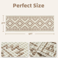 PADOOR - Waffle Bath Mat 24"x36" - Super Absorbent Bath Mats for Bathroom, Machine Washable Non Slip Bathroom Rug with Tassels, Soft Bathroom Mat for Laundry Room, Bedroom, Brown & Cream, 2'x 3' - 7DAY'S