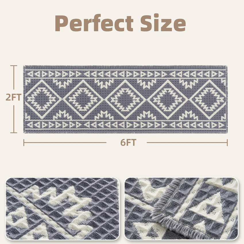 PADOOR - Waffle Bath Mat 24"x36" - Super Absorbent Bath Mats for Bathroom, Machine Washable Non Slip Bathroom Rug with Tassels, Soft Bathroom Mat for Laundry Room, Bedroom, Brown & Cream, 2'x 3' - 7DAY'S