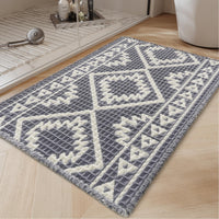 PADOOR - Waffle Bath Mat 24"x36" - Super Absorbent Bath Mats for Bathroom, Machine Washable Non Slip Bathroom Rug with Tassels, Soft Bathroom Mat for Laundry Room, Bedroom, Brown & Cream, 2'x 3' - 7DAY'S