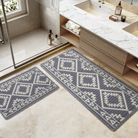 PADOOR - Waffle Bath Mat 24"x36" - Super Absorbent Bath Mats for Bathroom, Machine Washable Non Slip Bathroom Rug with Tassels, Soft Bathroom Mat for Laundry Room, Bedroom, Brown & Cream, 2'x 3' - 7DAY'S